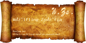 Wölfling Zsófia névjegykártya